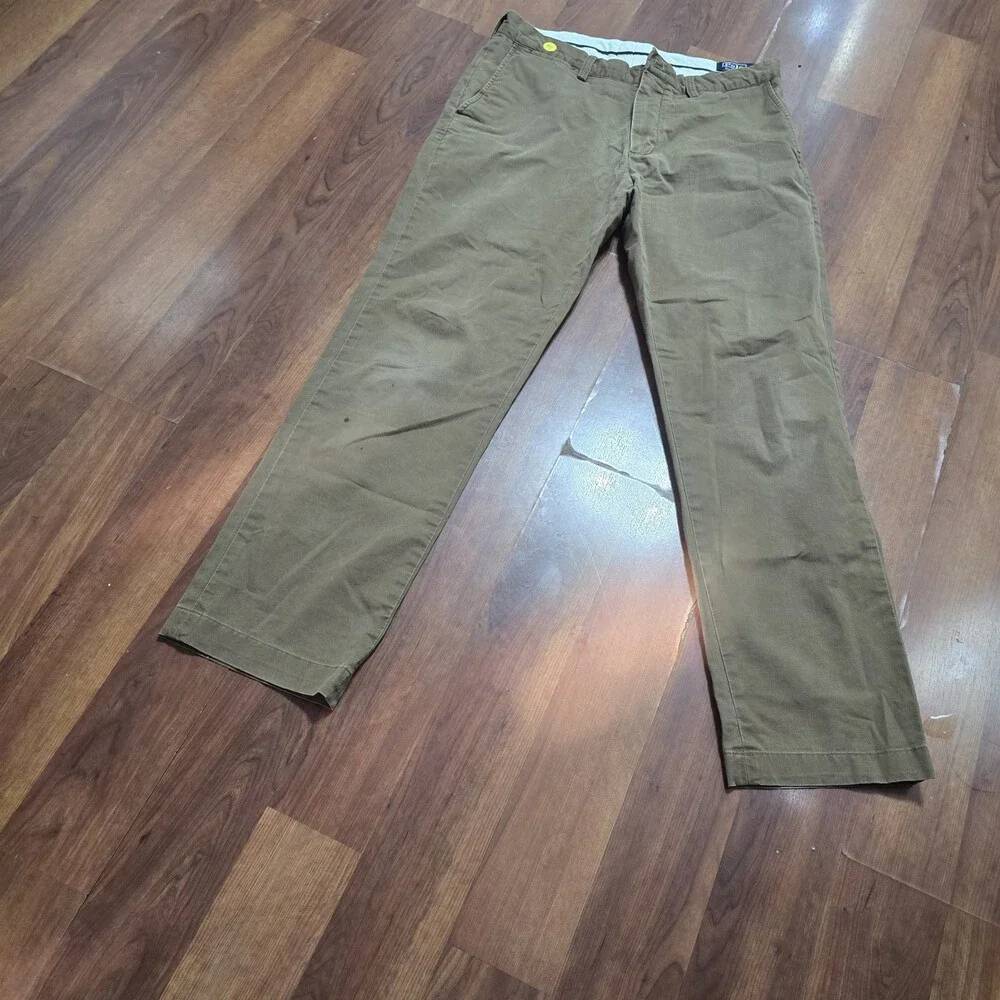 Polo Ralph Lauren Mens Classic Khaki Chinos Pants 34x34 Stretch Straight Fit
